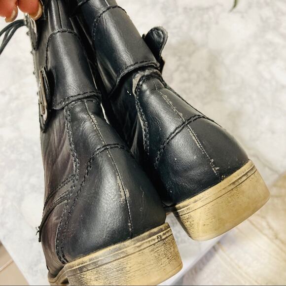 Madden Black Combat Moto Booties with double buckle and laces size 7 - Picture 11 of 11